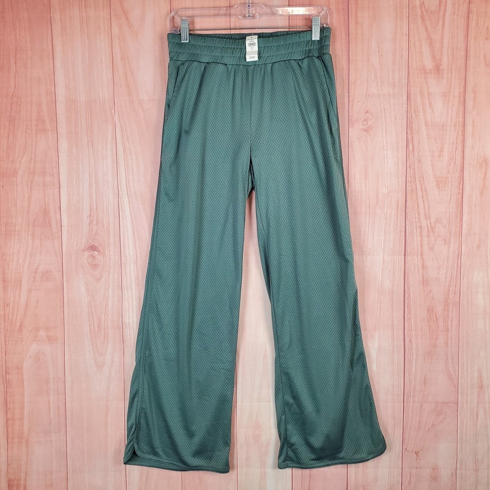 Aerie Offline Lounge Pants Sz Small Green Mesh Polyester Stretch Elastic Waist